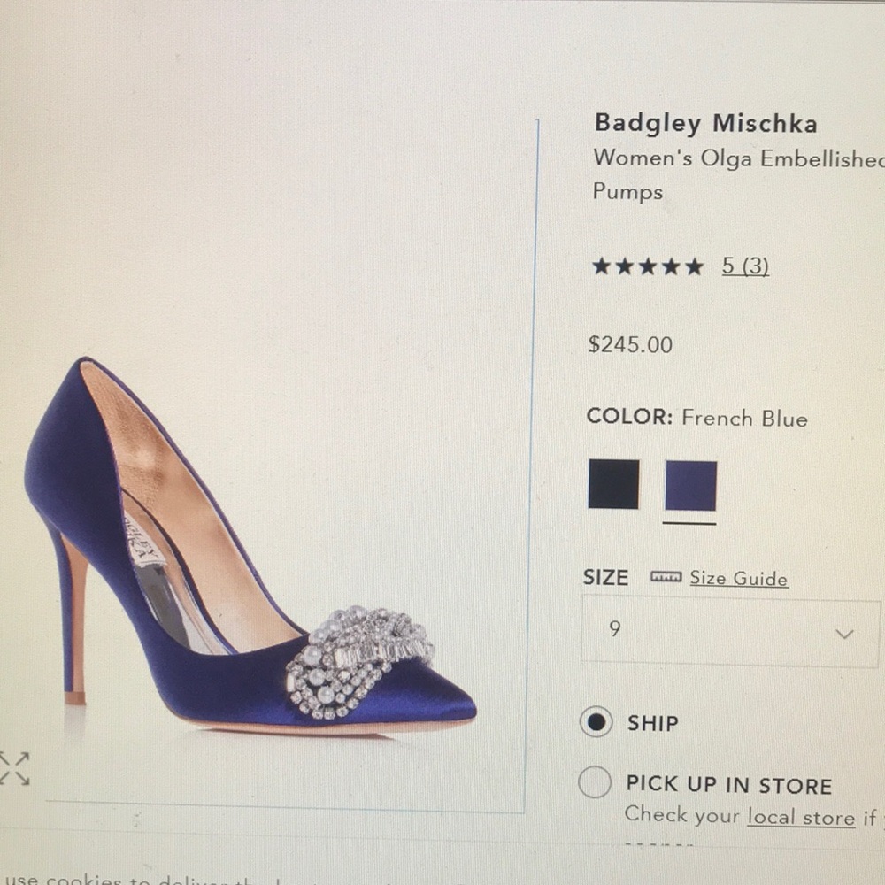 Badgley Mischka Olga ShoeFrench Blue sz 9onceworn
